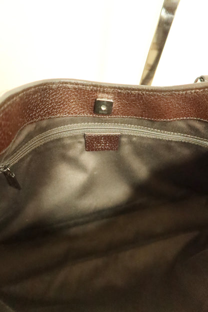 GUCCI GG SHOULDER TOTE BAG DARK BROWN