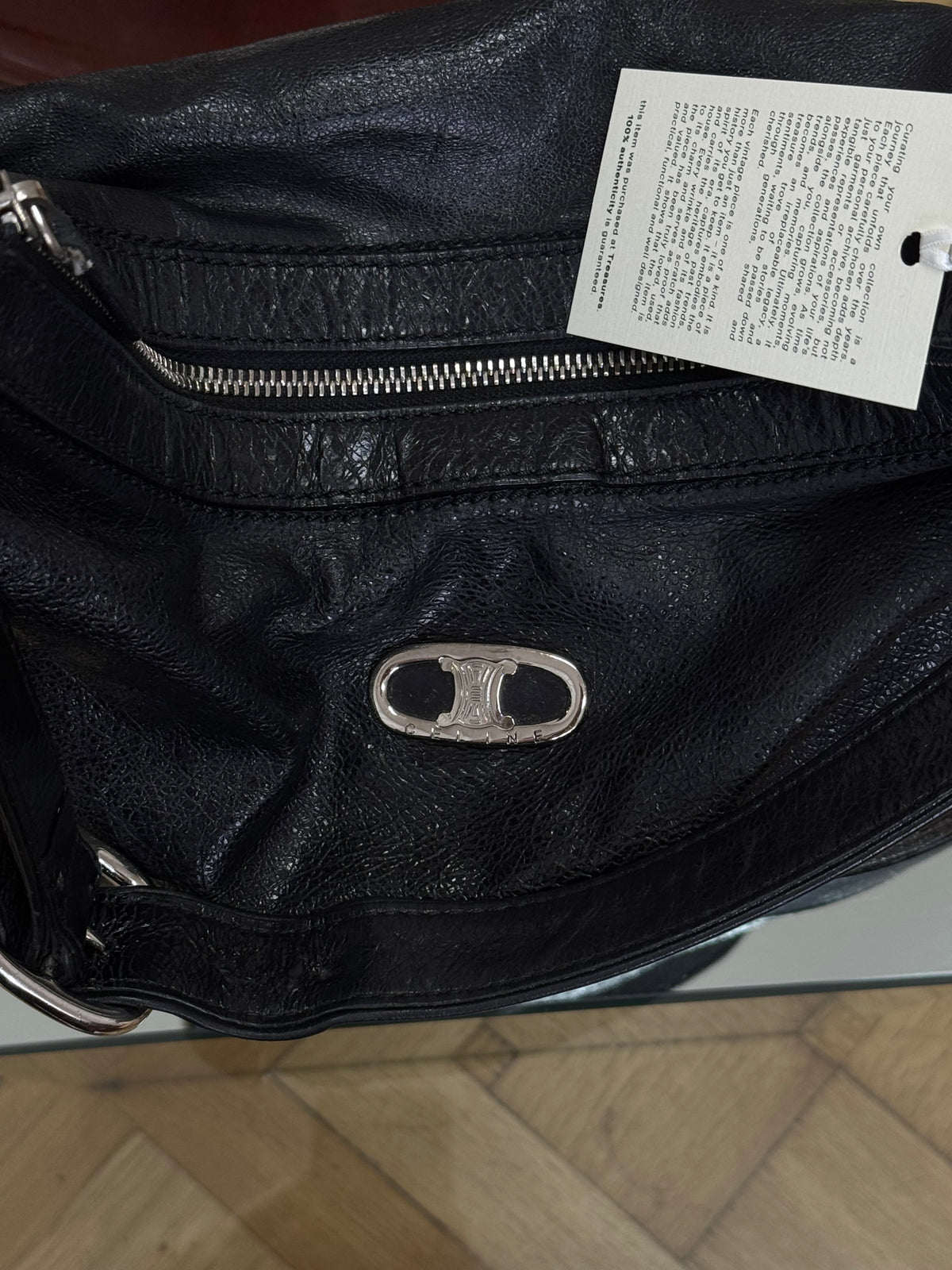 Celine Triomphe Hobo Bag Black