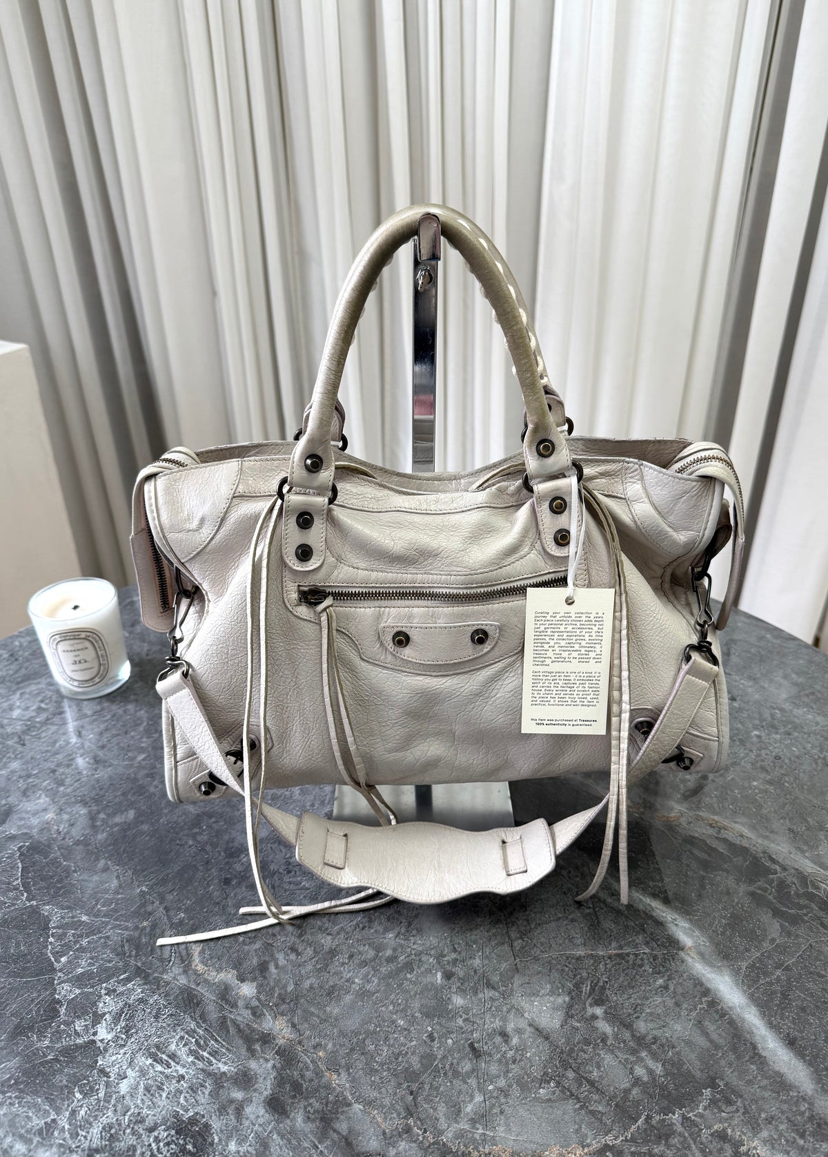 Balenciaga City Bag Cream Brass HW