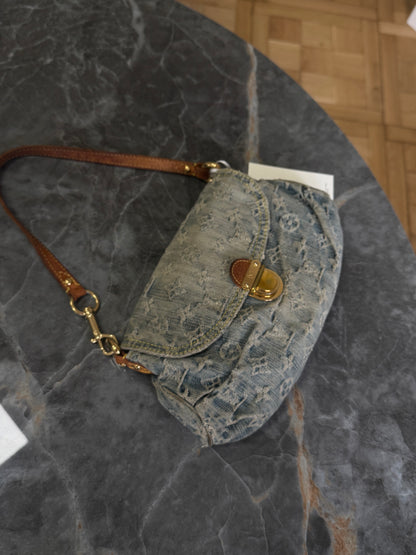 LV Monogram Denim Mini Pleaty