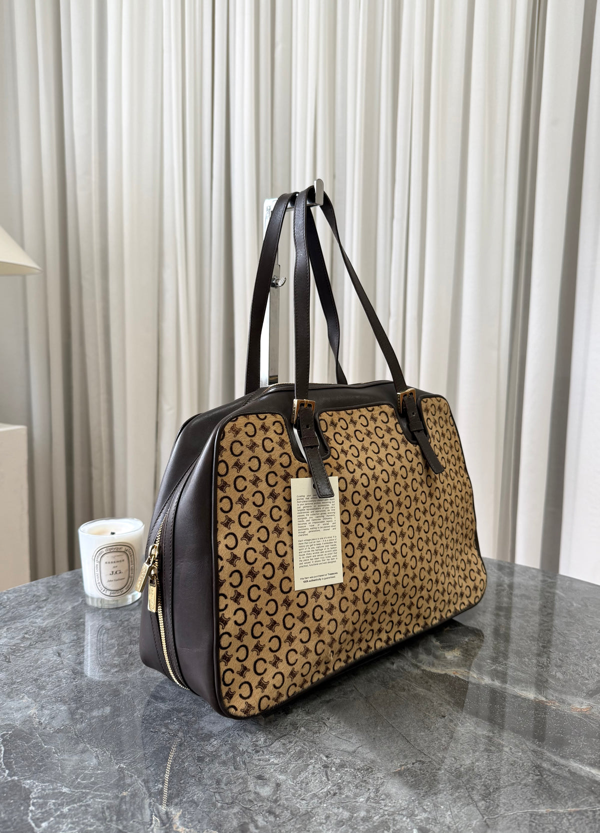 CELINE PONY HAIR CALECHE CC SHOULDER BAG