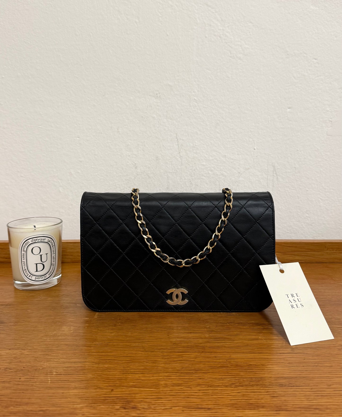 CHANEL FULL FLAP LAMBSKIN BLACK