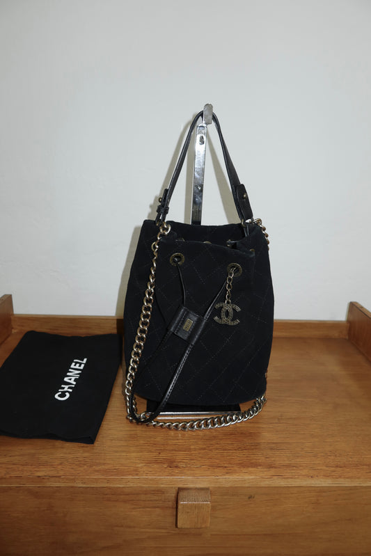 CHANEL SUEDE BUCKET BAG