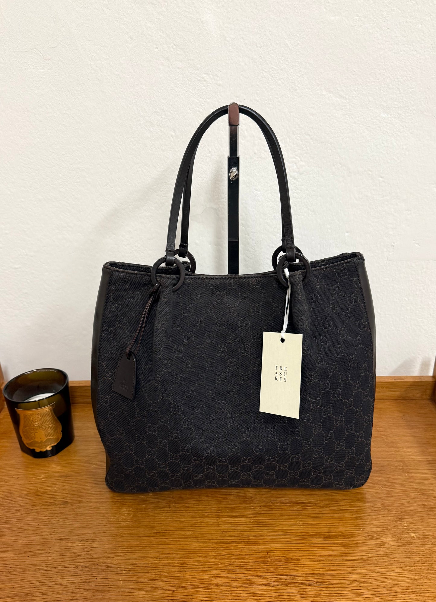 GUCCI GG SHOULDER BAG BLACK & POUCH TOM FORD ERA