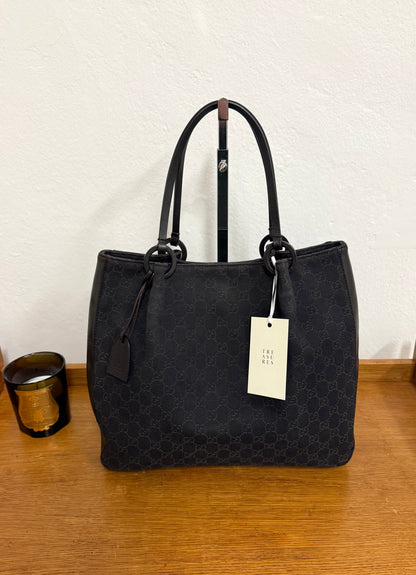 GUCCI GG SHOULDER BAG BLACK & POUCH TOM FORD ERA