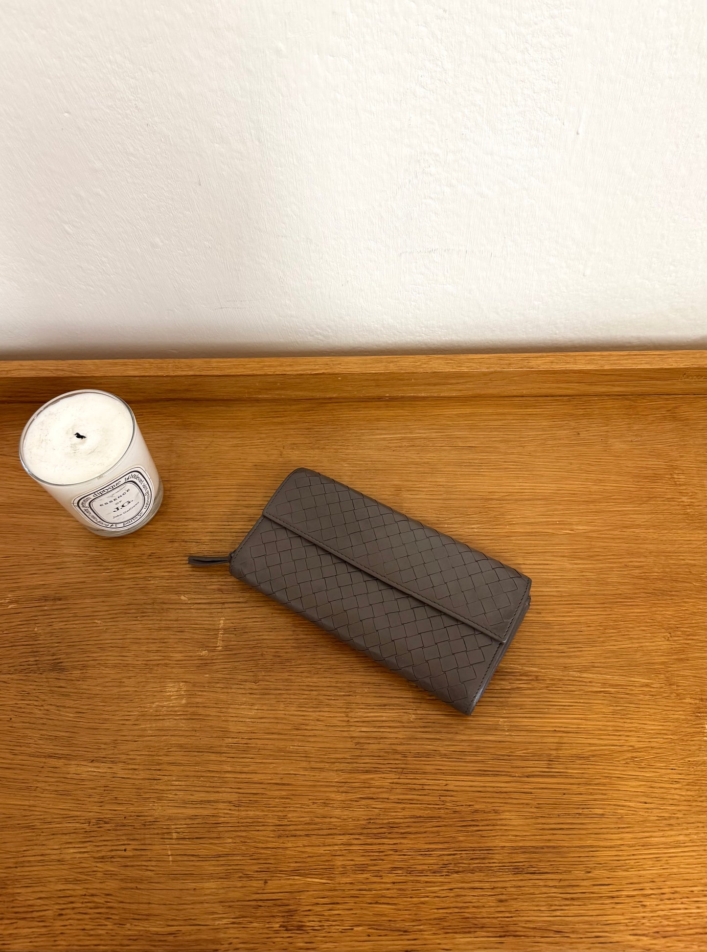 BOTTEGA VENETA INTRECCIATO WALLET GREY