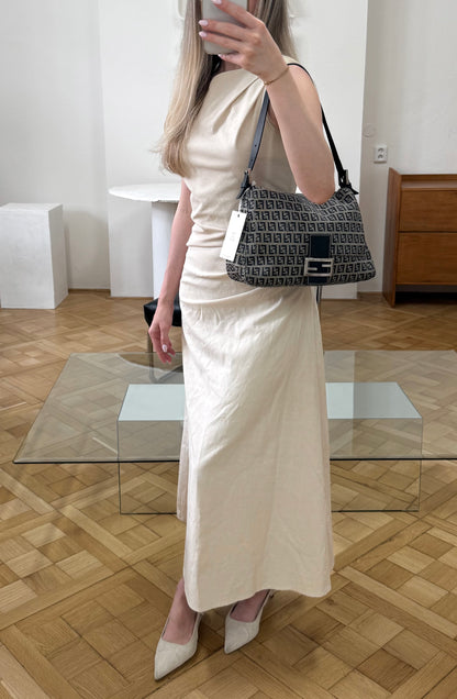 FENDI ZUCCA MAMMA BAGUETTE BAG NAVY