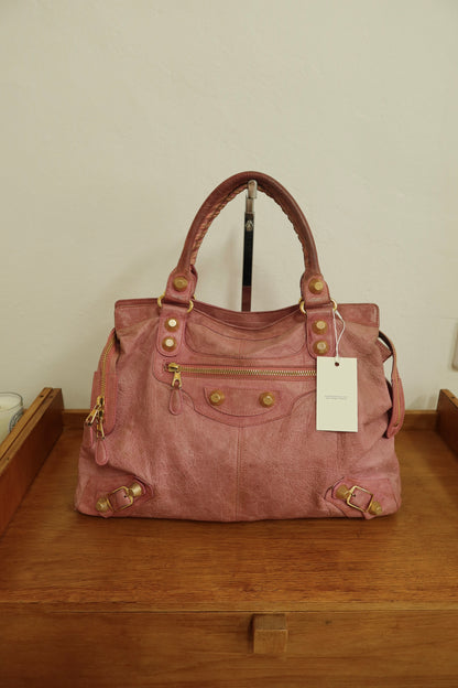 BALENCIAGA "CITY" BAG GIANT VELO PINK