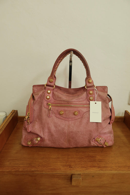 BALENCIAGA "CITY" BAG GIANT VELO PINK