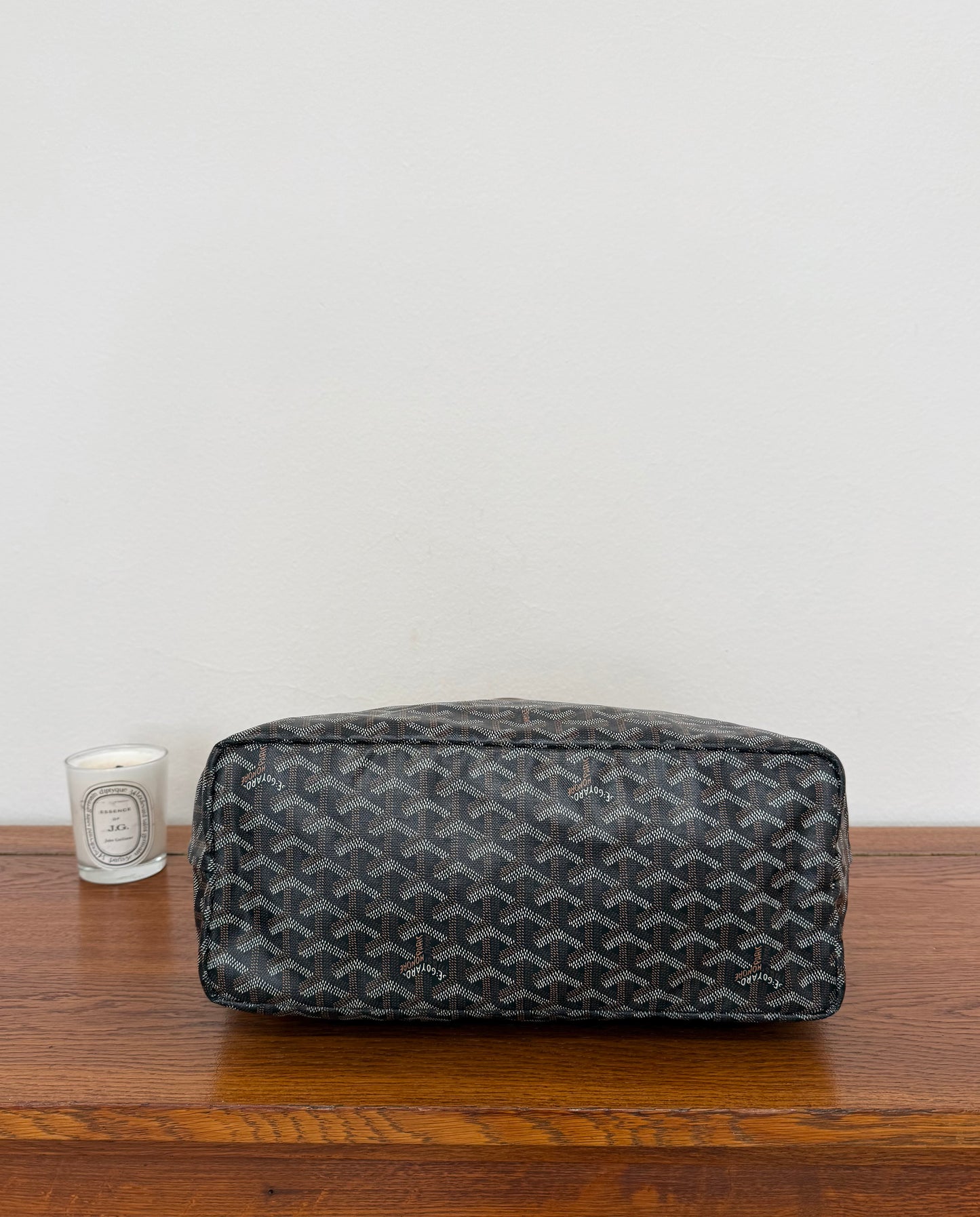 GOYARD SAINT LOUIS PM TOTE BAG & POUCH BLACK BROWN