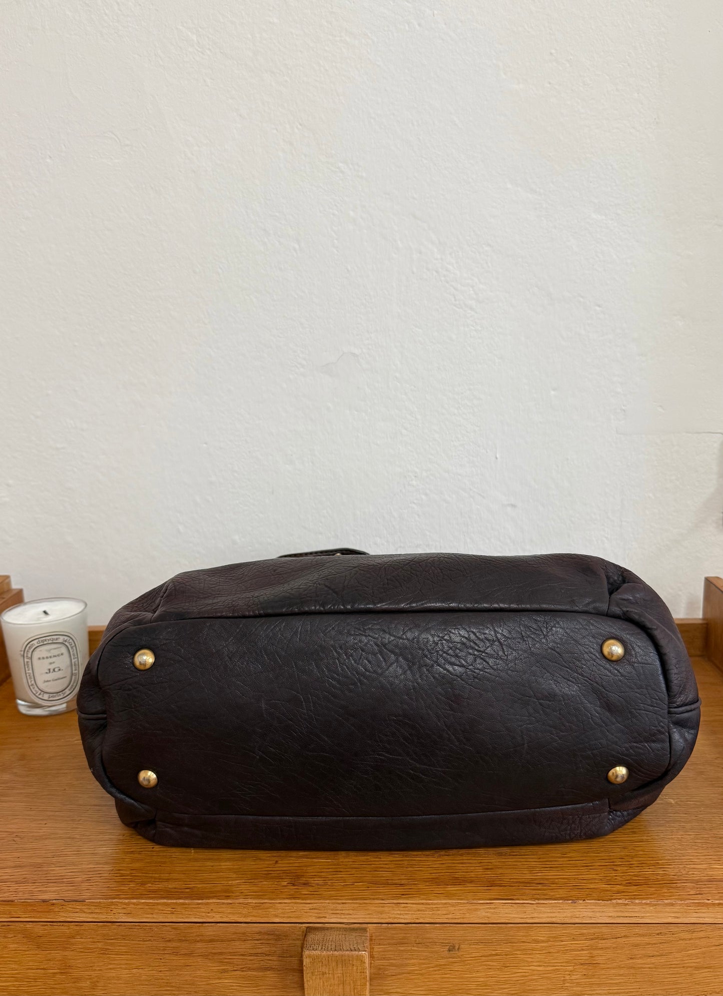 MIU MIU VITELLO SHOULDER BAG BROWN