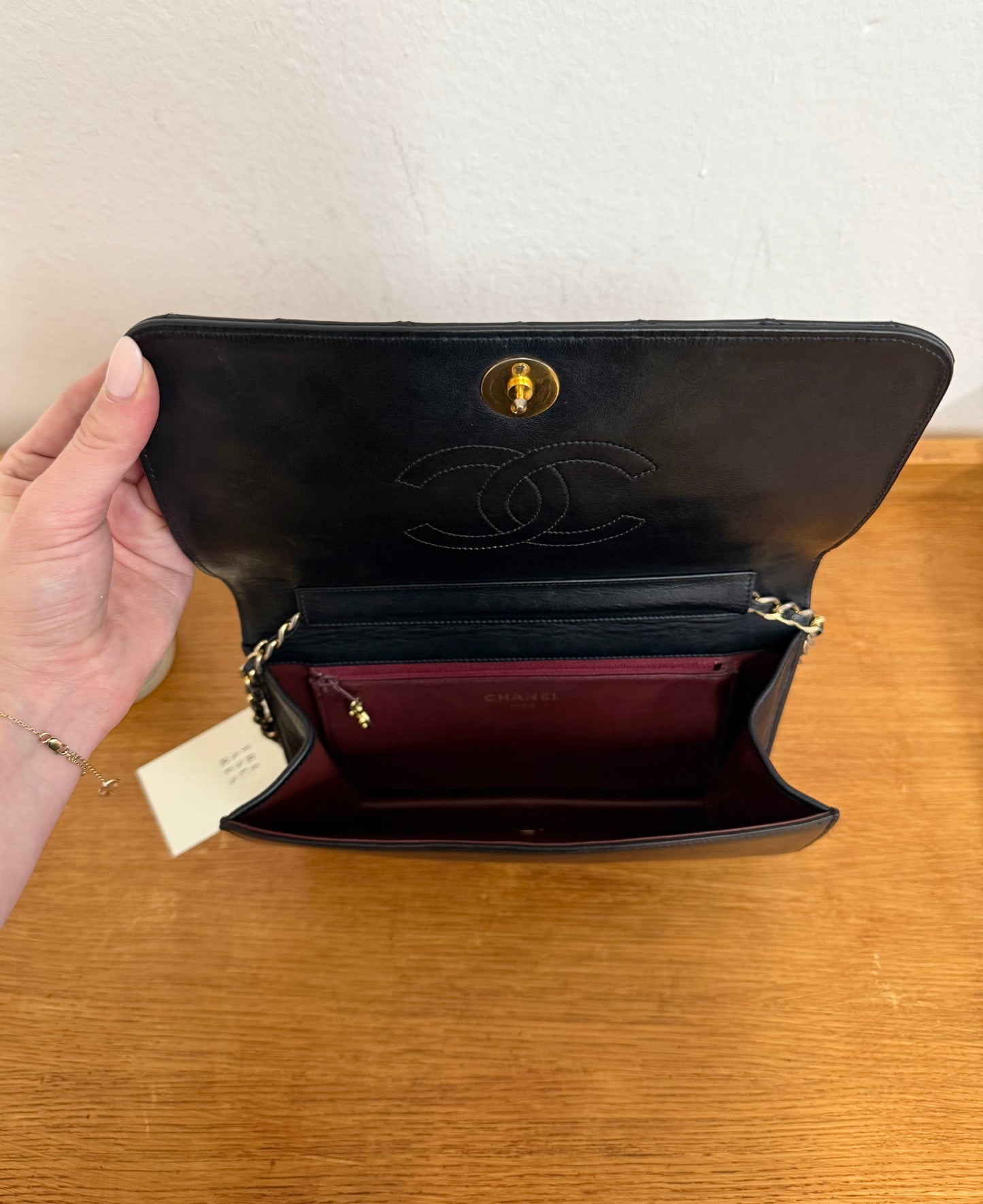 CHANEL FULL FLAP LAMBSKIN BLACK