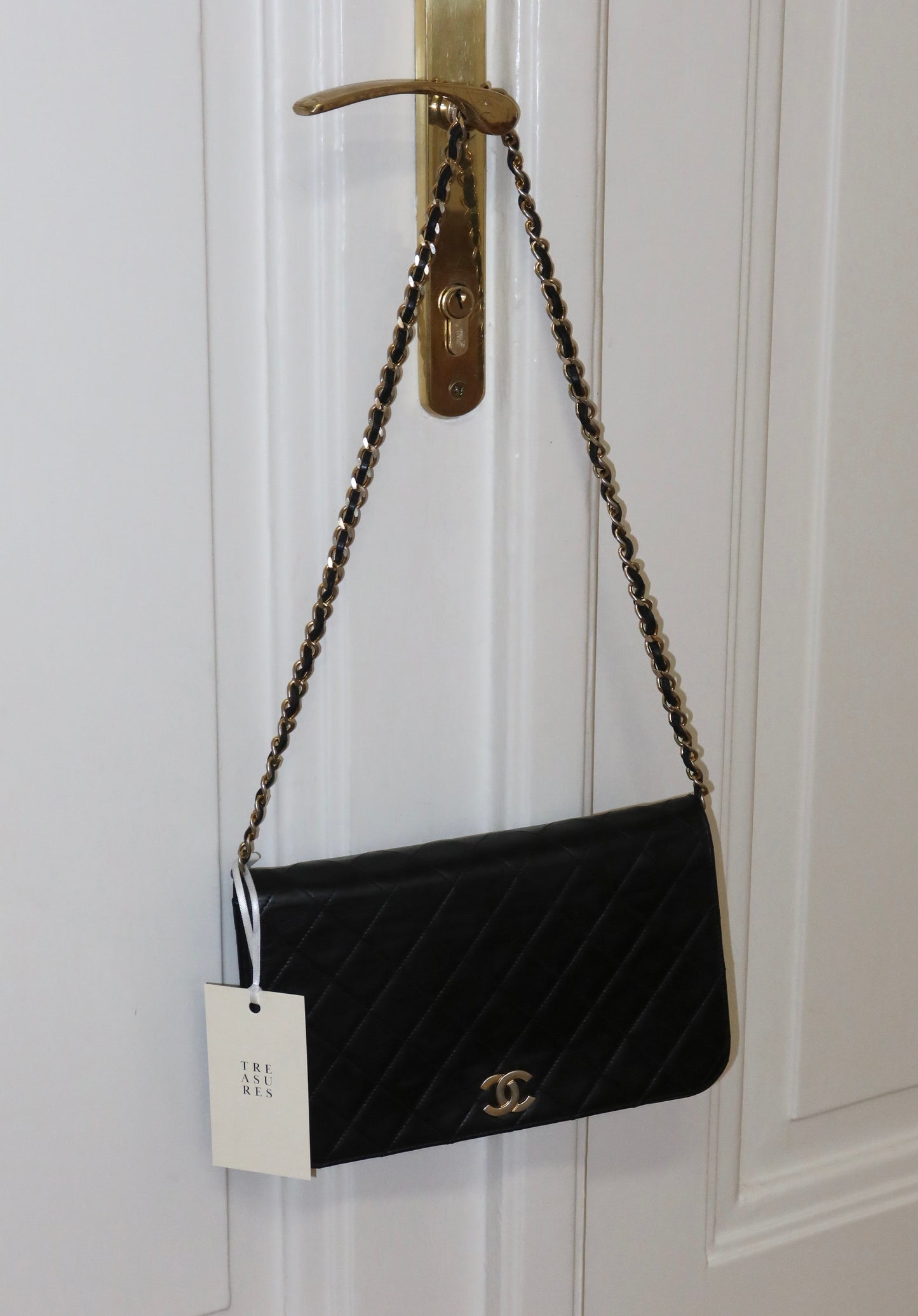 CHANEL FULL FLAP LAMBSKIN BLACK