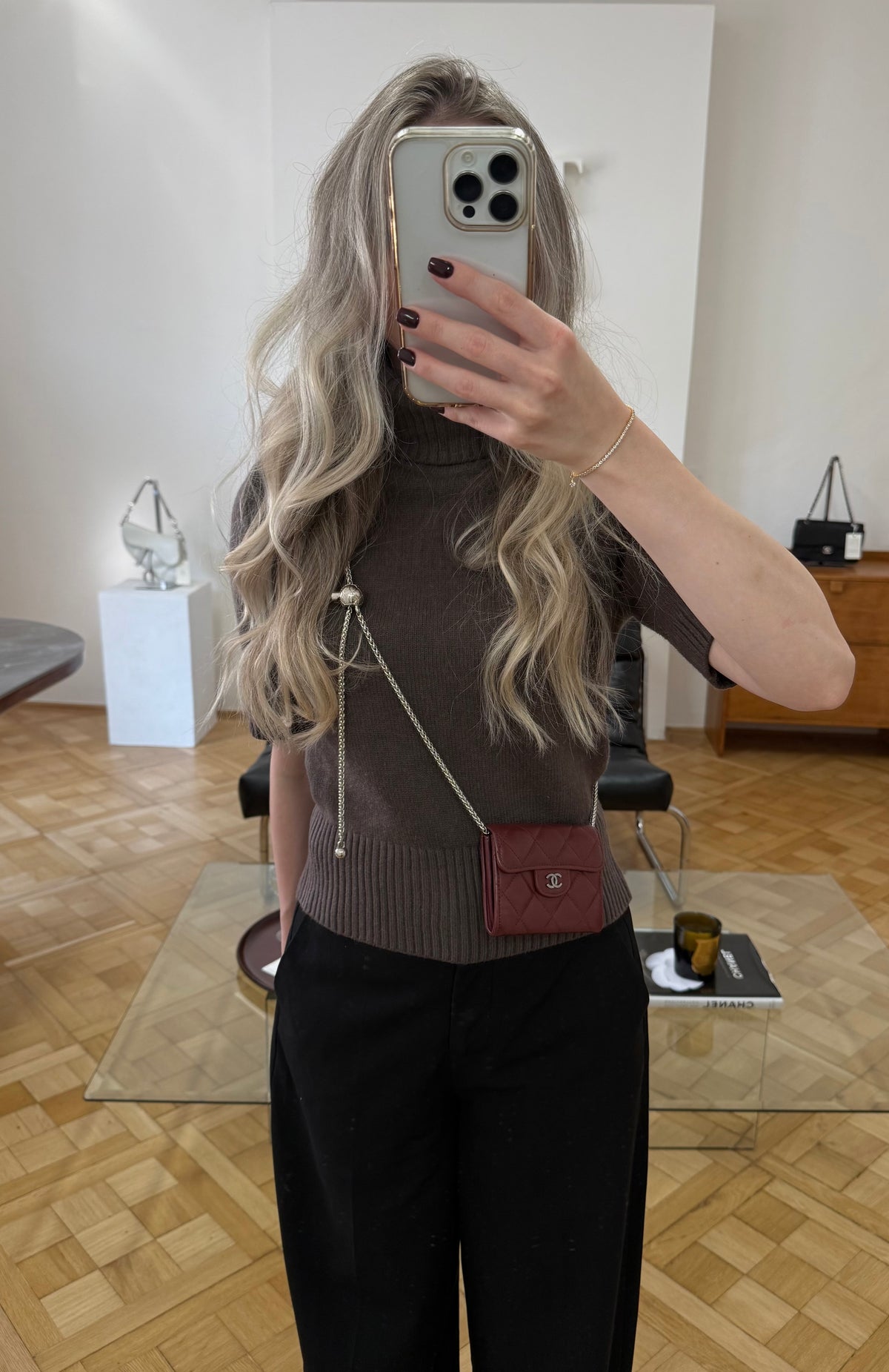 Chanel Matelasse Quilted Wallet Burgundy