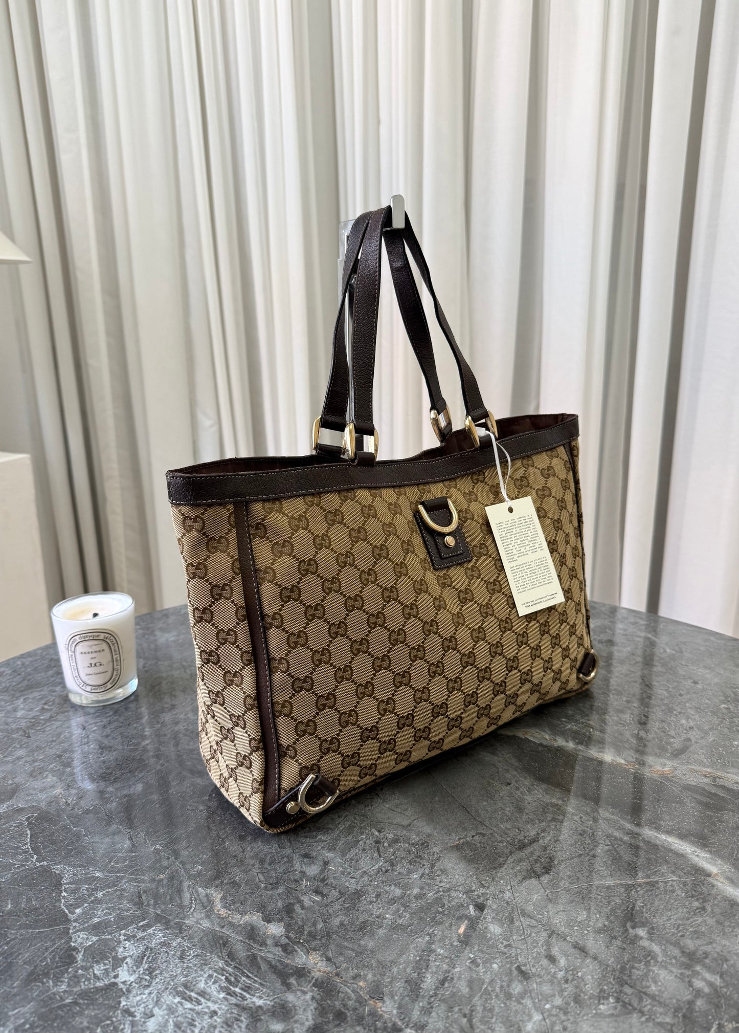 GUCCI GG MONOGRAM SHOPPER TOTE BAG