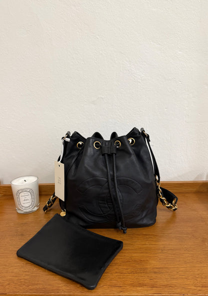 CHANEL BUCKET CC LOGO & POUCH