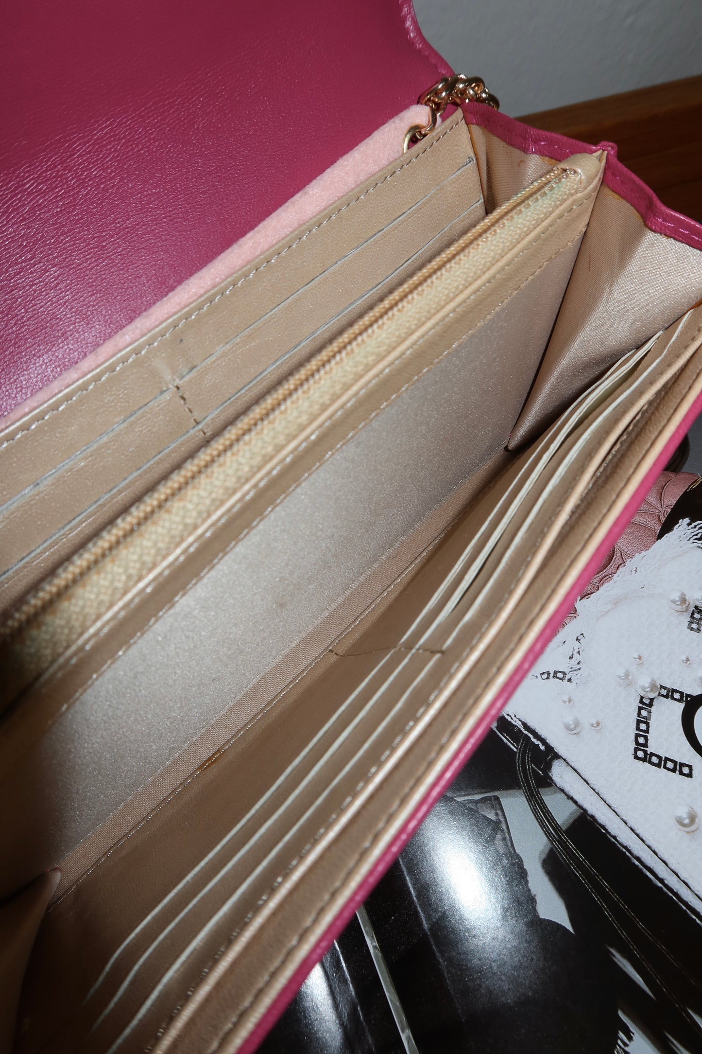 CHANEL WALLET PINK CAMELLIA GOLD