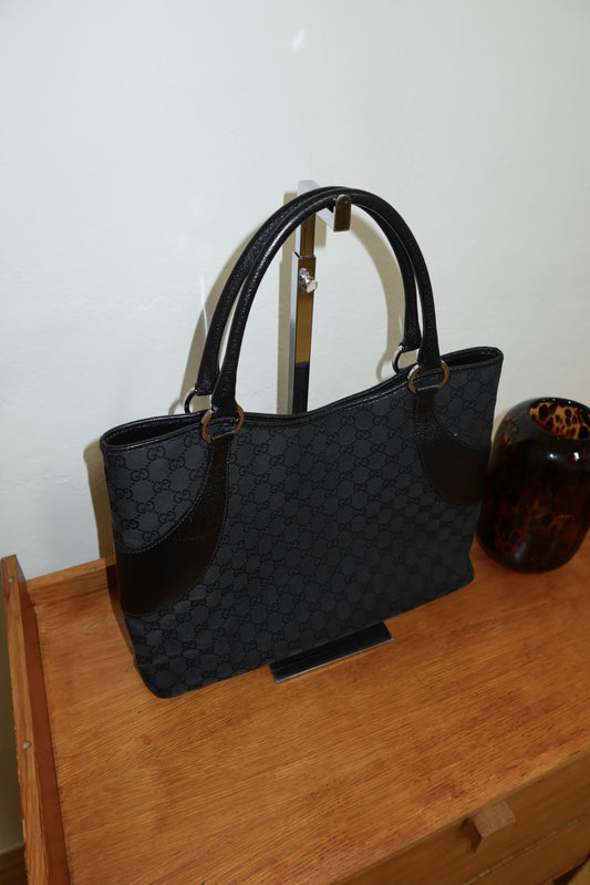 GUCCI GG MONOGRAM BLACK TOTE BAG