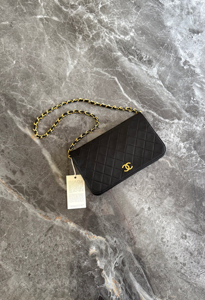 Chanel Black Timeless Classic Single Flap Lambskin 24K Gold HW