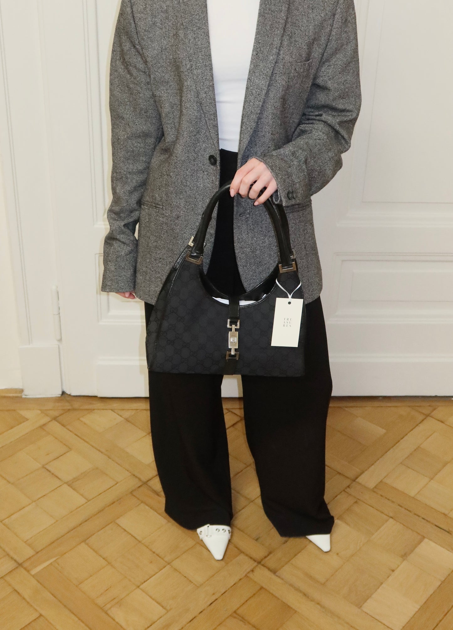 GUCCI JACKIE GG MONOGRAM BLACK BAG