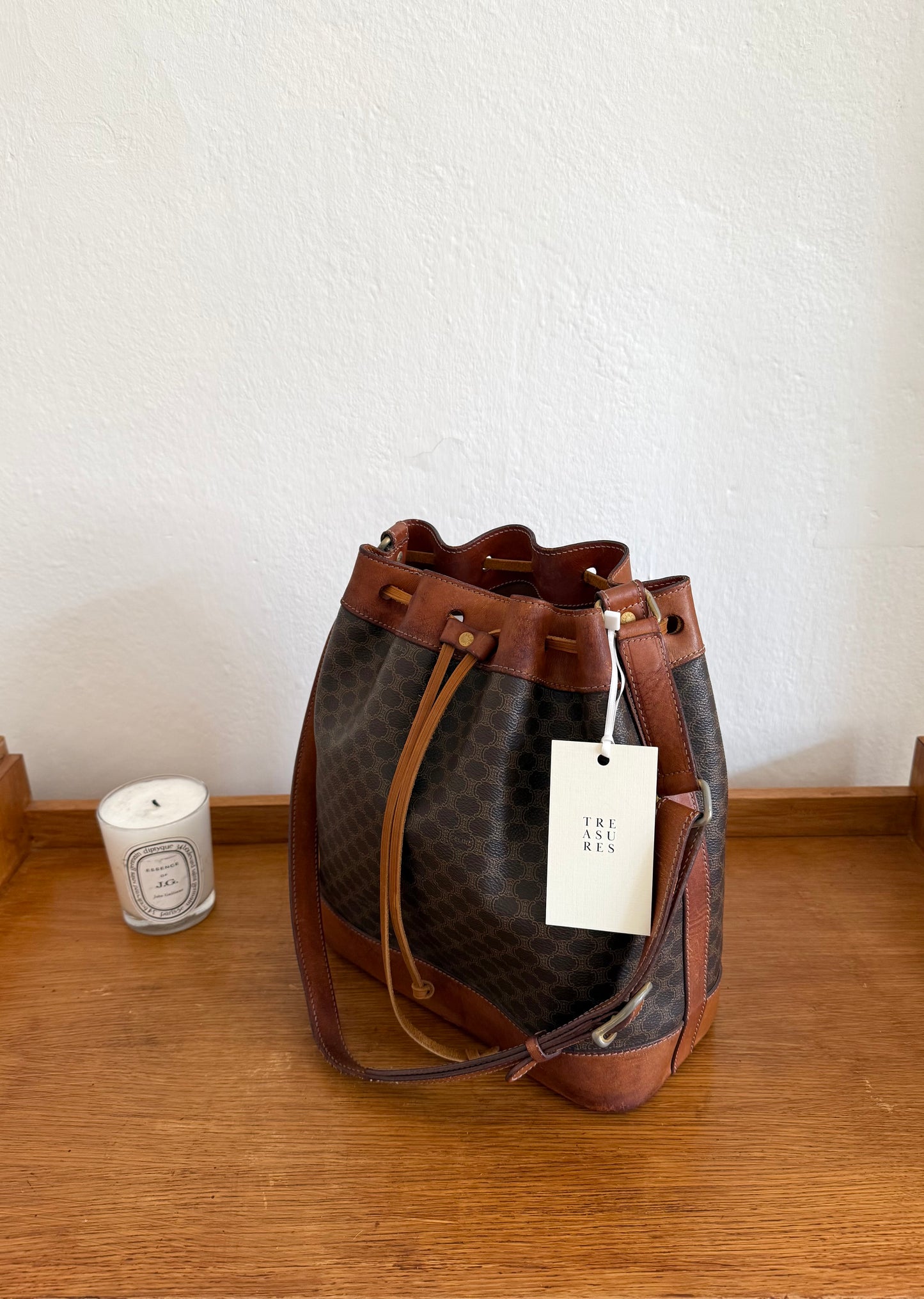 CELINE MACADAM BUCKET BAG & POUCH