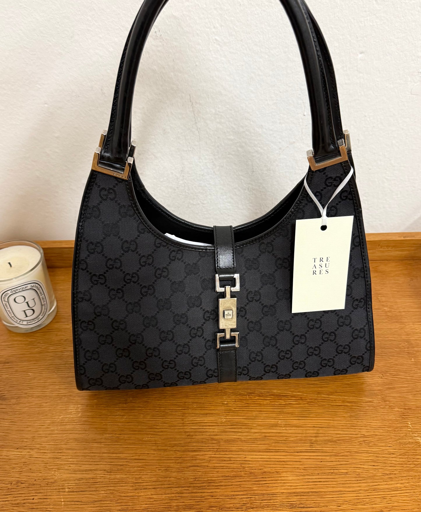 GUCCI JACKIE GG MONOGRAM BLACK BAG