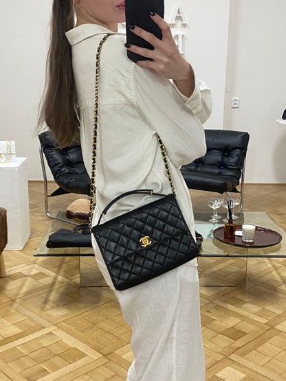 CHANEL TOP HANDLE FLAP TWIST LOCK