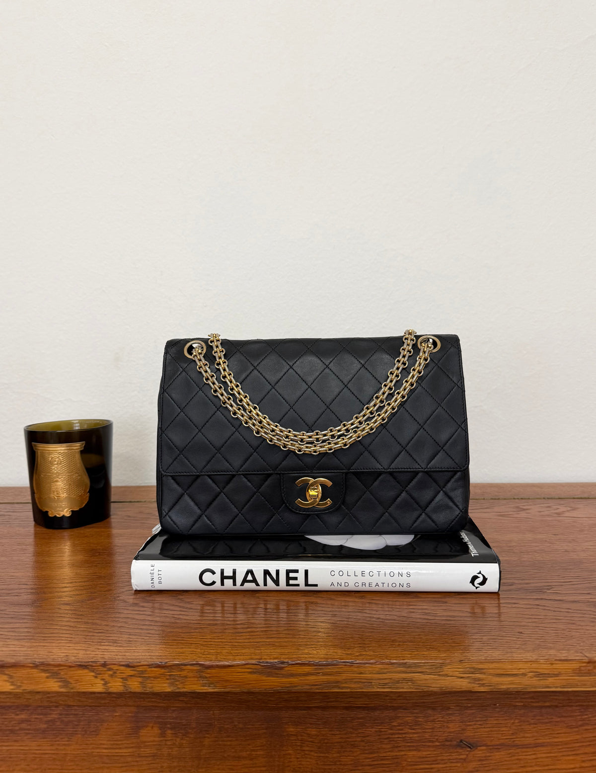Chanel Black Timeless Classic Double Flap 25 Lambskin 24K Gold HW