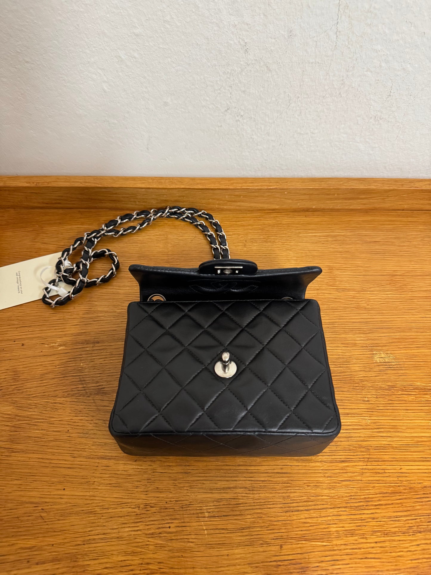 CHANEL SILVER HW RECTANGULAR FLAP BAG