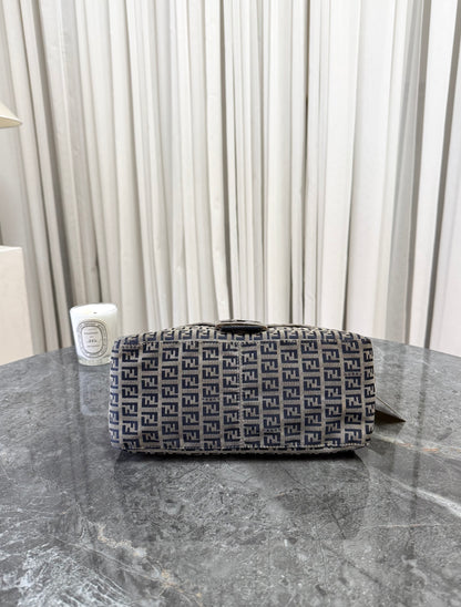 FENDI ZUCCA MAMMA BAGUETTE BAG NAVY