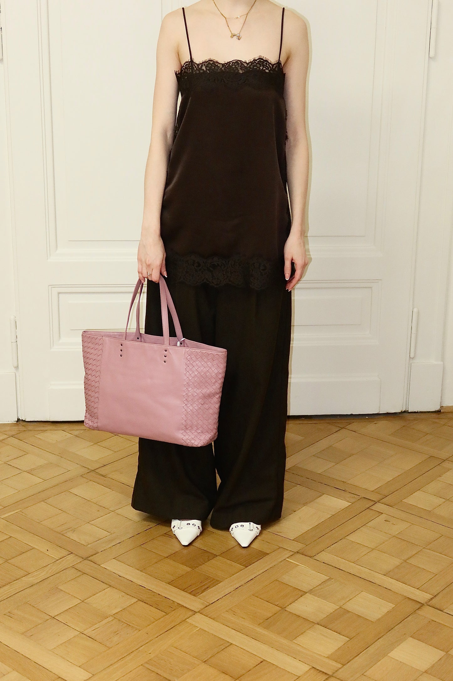BOTTEGA VENETA INTRECCIATO TOTE SHOPPER BAG PINK