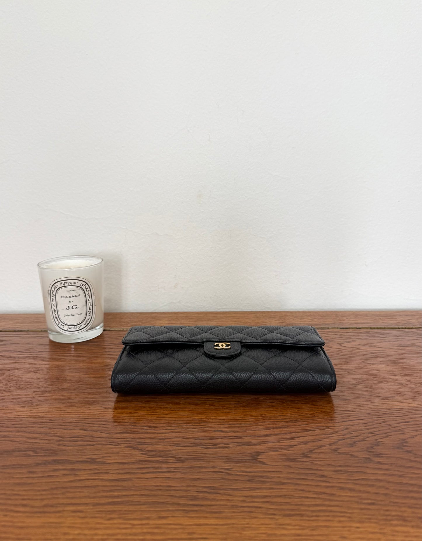 CHANEL CLASSIC LONG WALLET CAVIAR GOLD HW