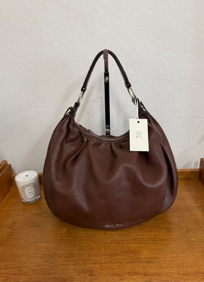 MIU MIU HOBO SHOULDER BAG BROWN