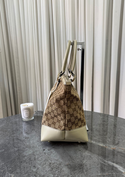 GUCCI HEART GG MONOGRAM SHOPPER TOTE BAG