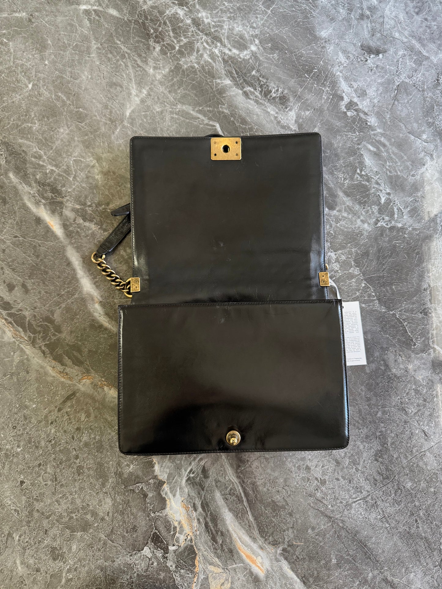 CHANEL LARGE BOY BAG BLACK GOLD HW