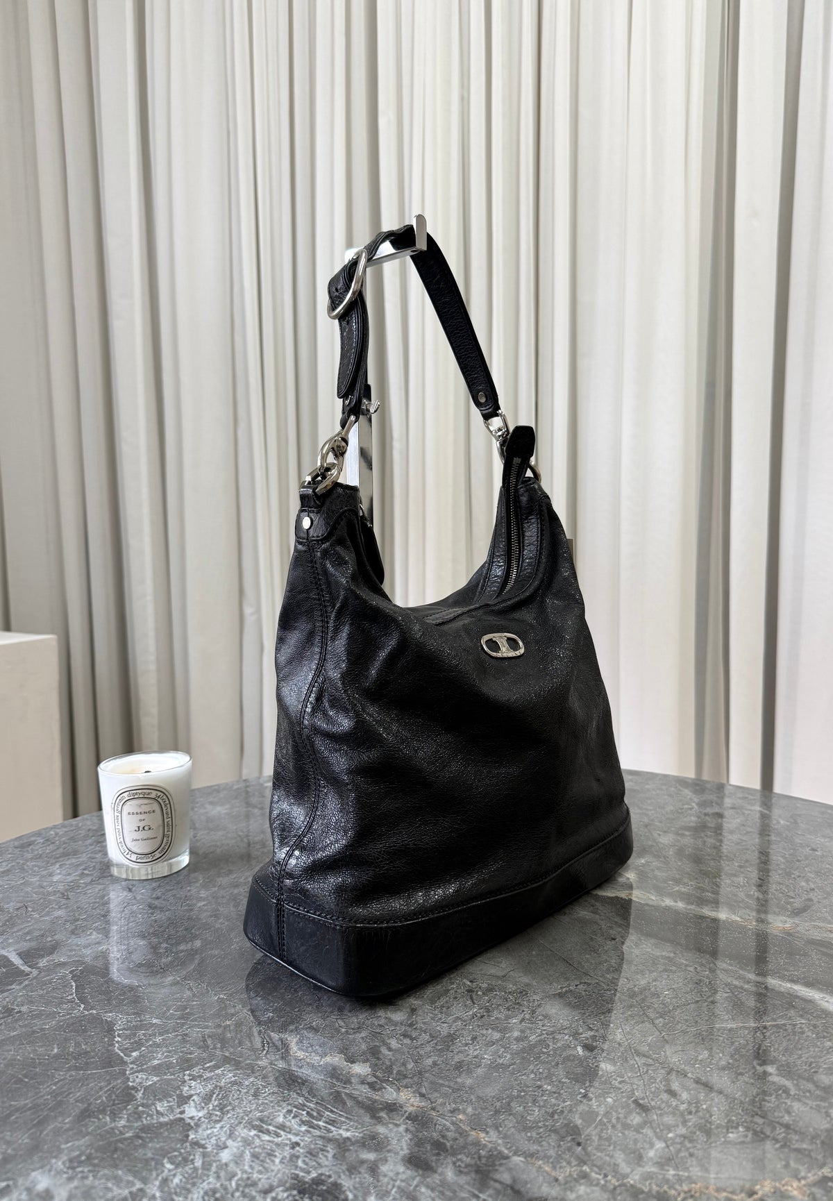 Celine Triomphe Hobo Bag Black