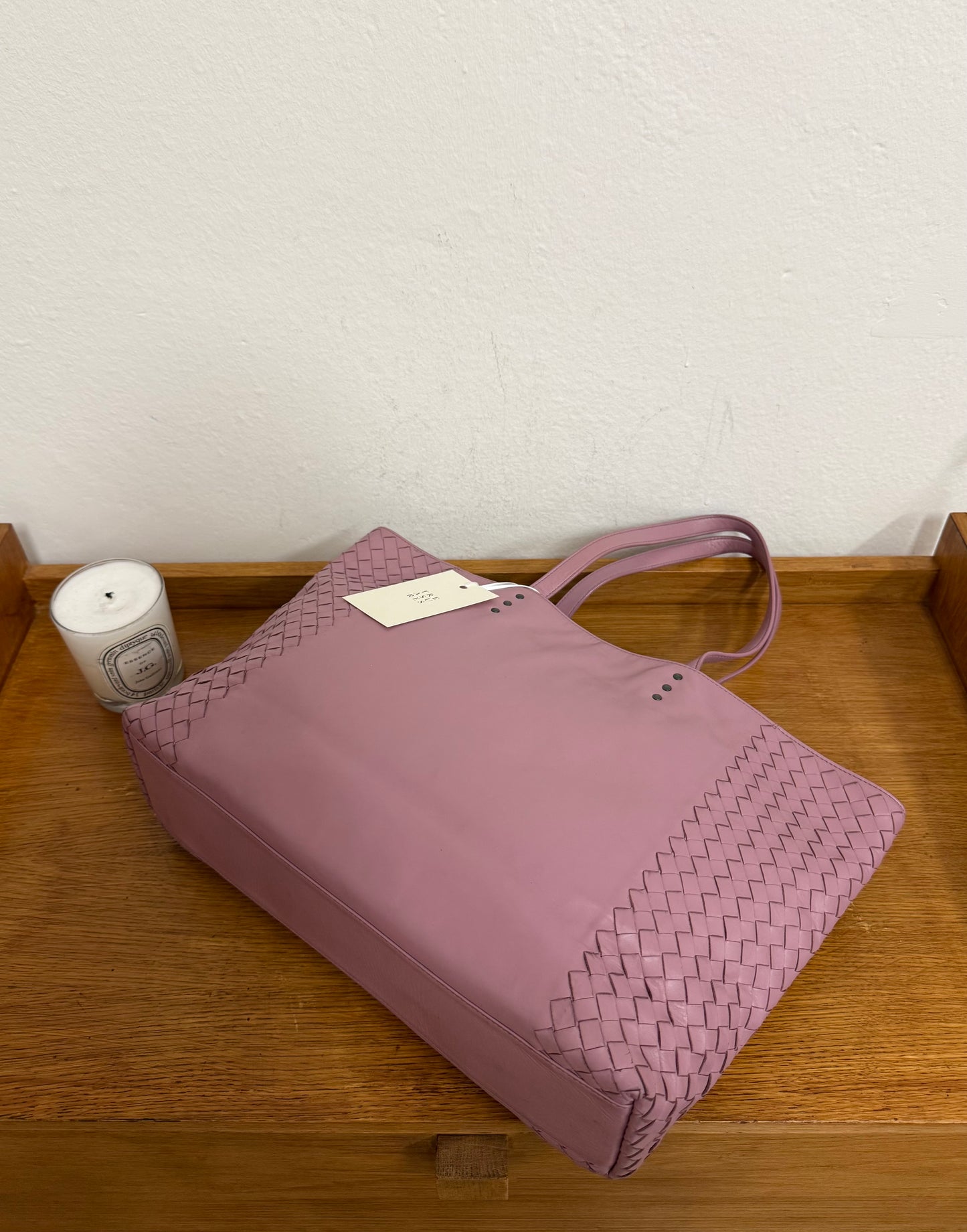 BOTTEGA VENETA INTRECCIATO TOTE SHOPPER BAG PINK