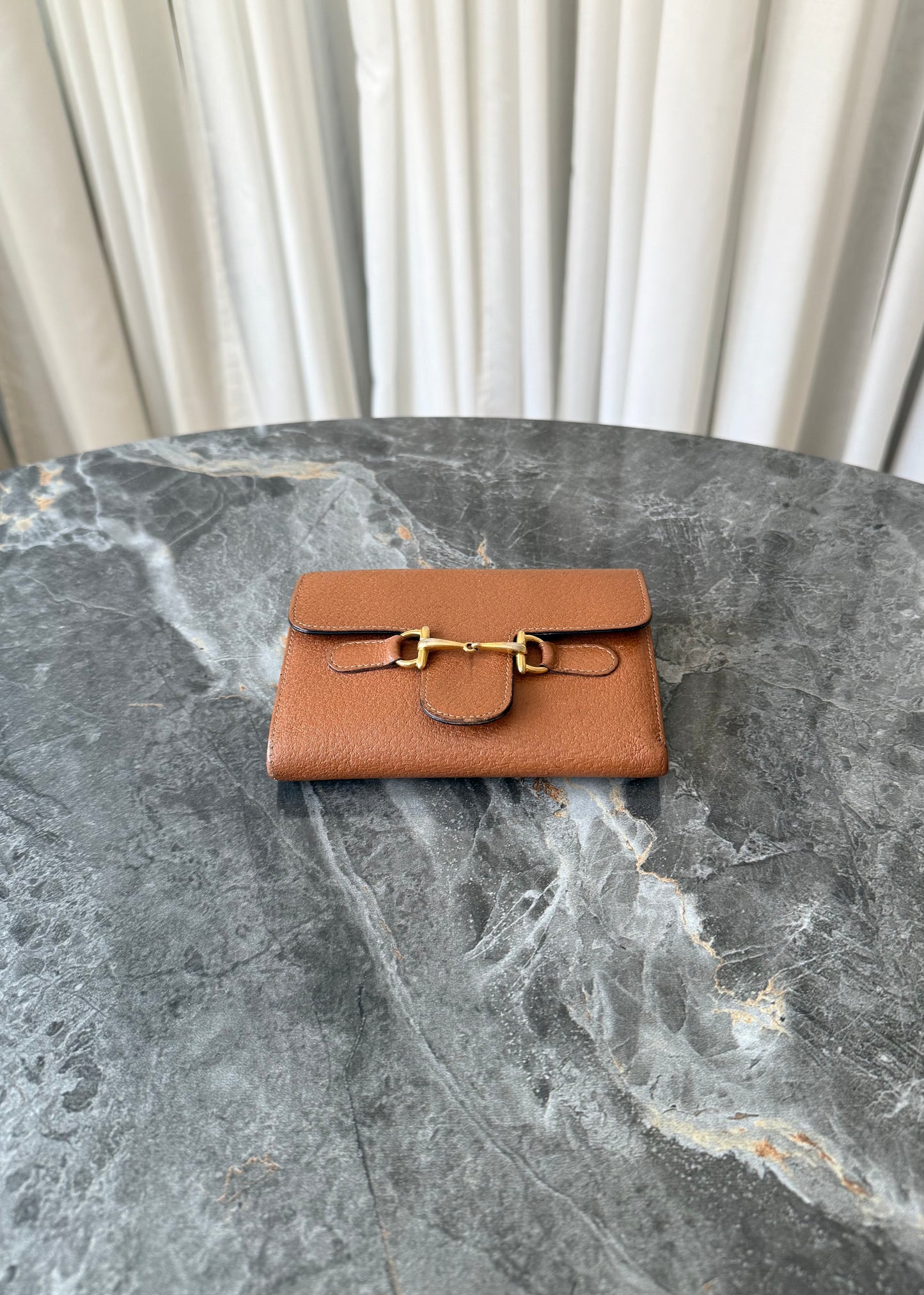 GUCCI HORSEBIT LEATHER WALLET BROWN