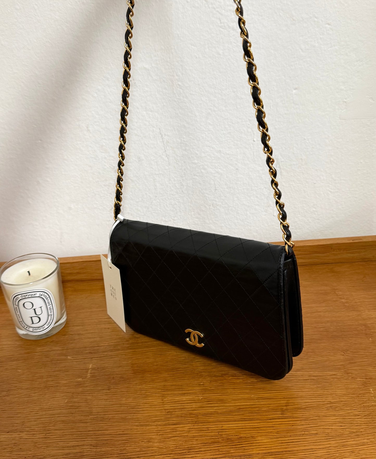 CHANEL FULL FLAP BLACK LAMBSKIN