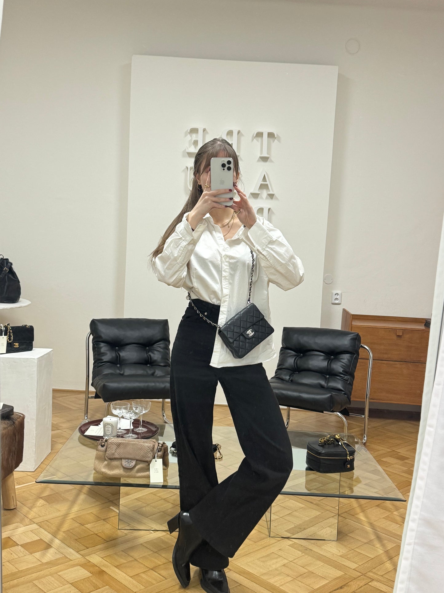 CHANEL SILVER HW RECTANGULAR FLAP BAG