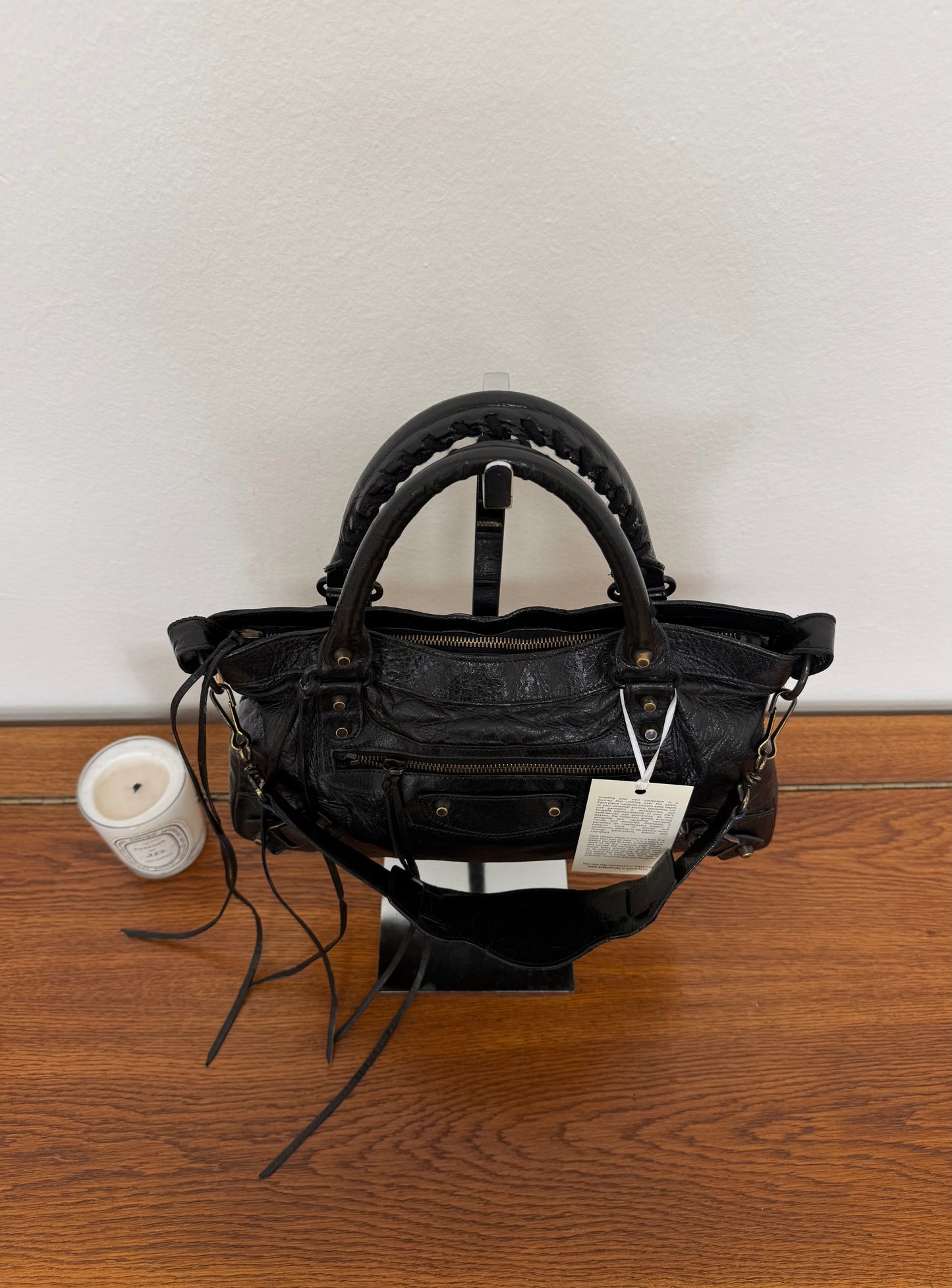 BALENCIAGA FIRST “SMALL CITY” BAG BLACK GOLD HW