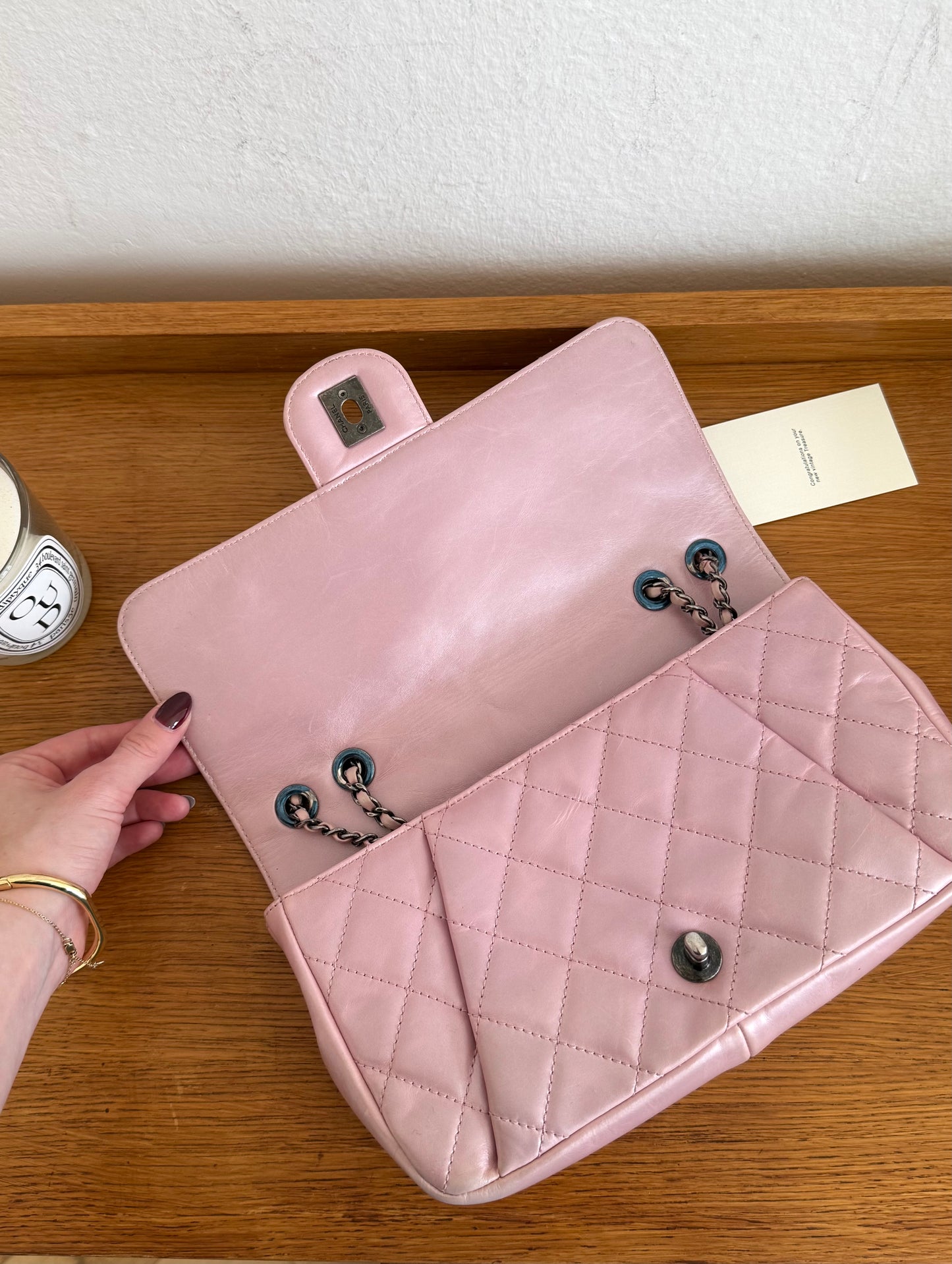 CHANEL SINGLE FLAP BAG PINK MATELASSE