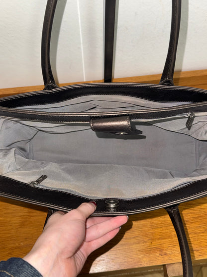 CHANEL EXECUTIVE TOTE IRIDESCENT BROWN SILVER HW