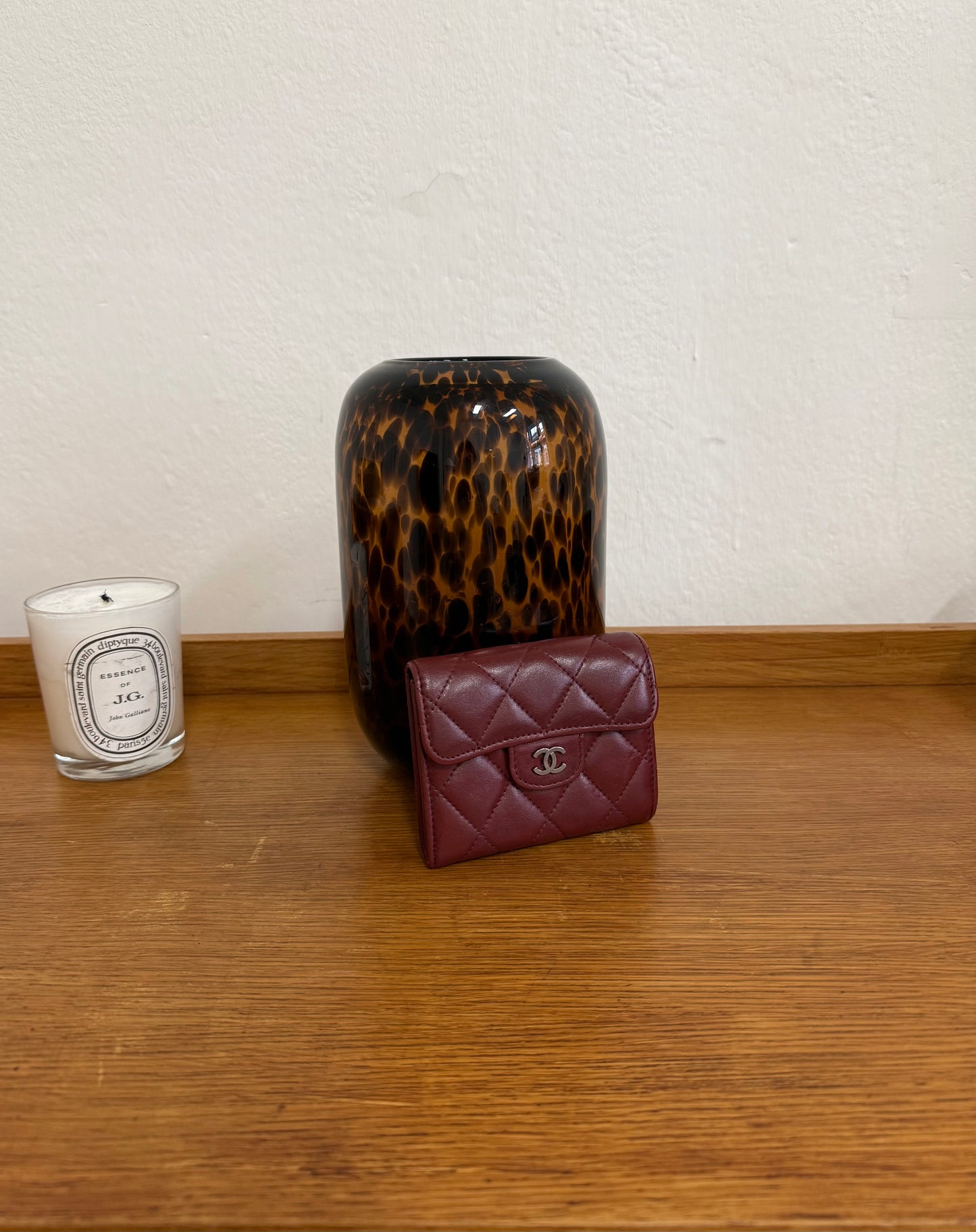 CHANEL MATELASSE QUILTED WALLET BURGUNDY