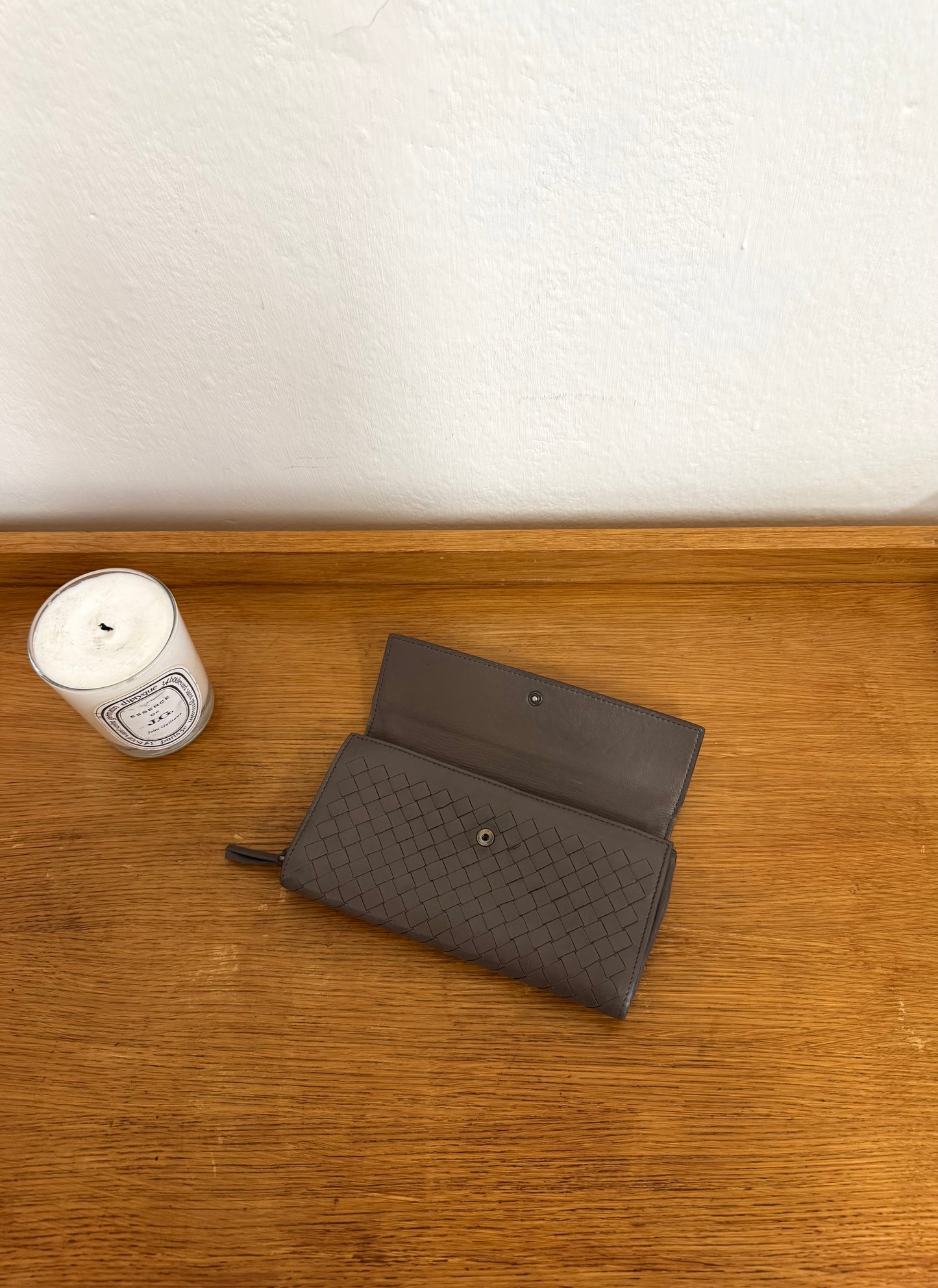 BOTTEGA VENETA INTRECCIATO WALLET GREY