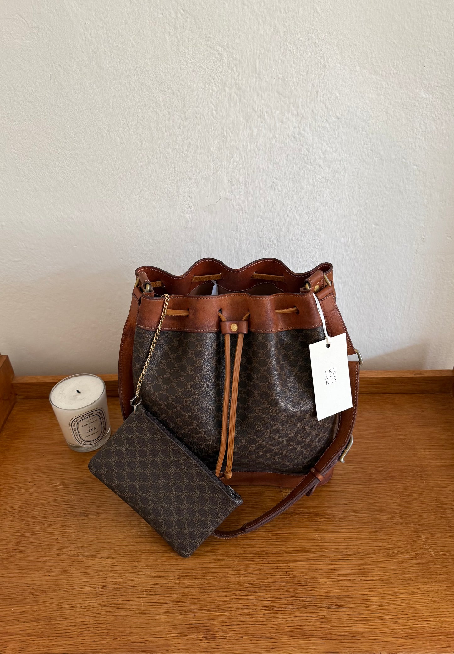 CELINE MACADAM BUCKET BAG & POUCH