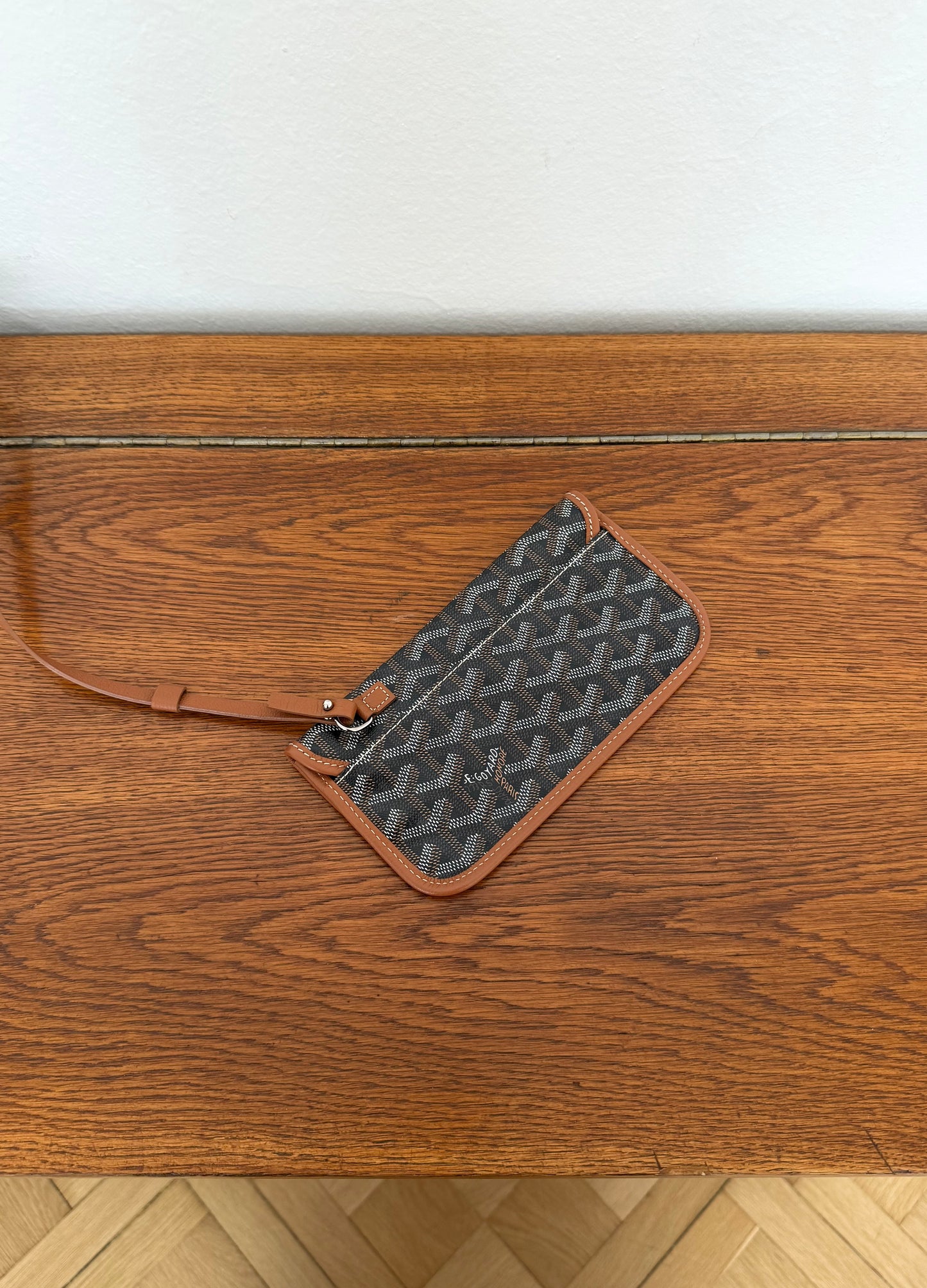 GOYARD SAINT LOUIS PM TOTE BAG & POUCH BLACK BROWN