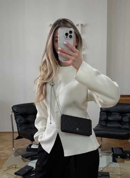 CHANEL CLASSIC LONG WALLET LAMBSKIN BLACK