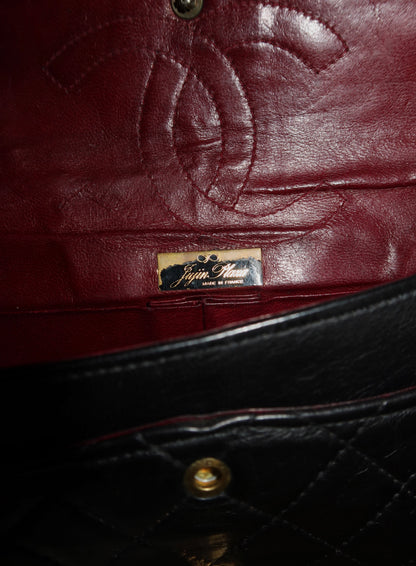 Chanel Plaza Double Flap in black lambskin with gold hardware and double chain, photo 16