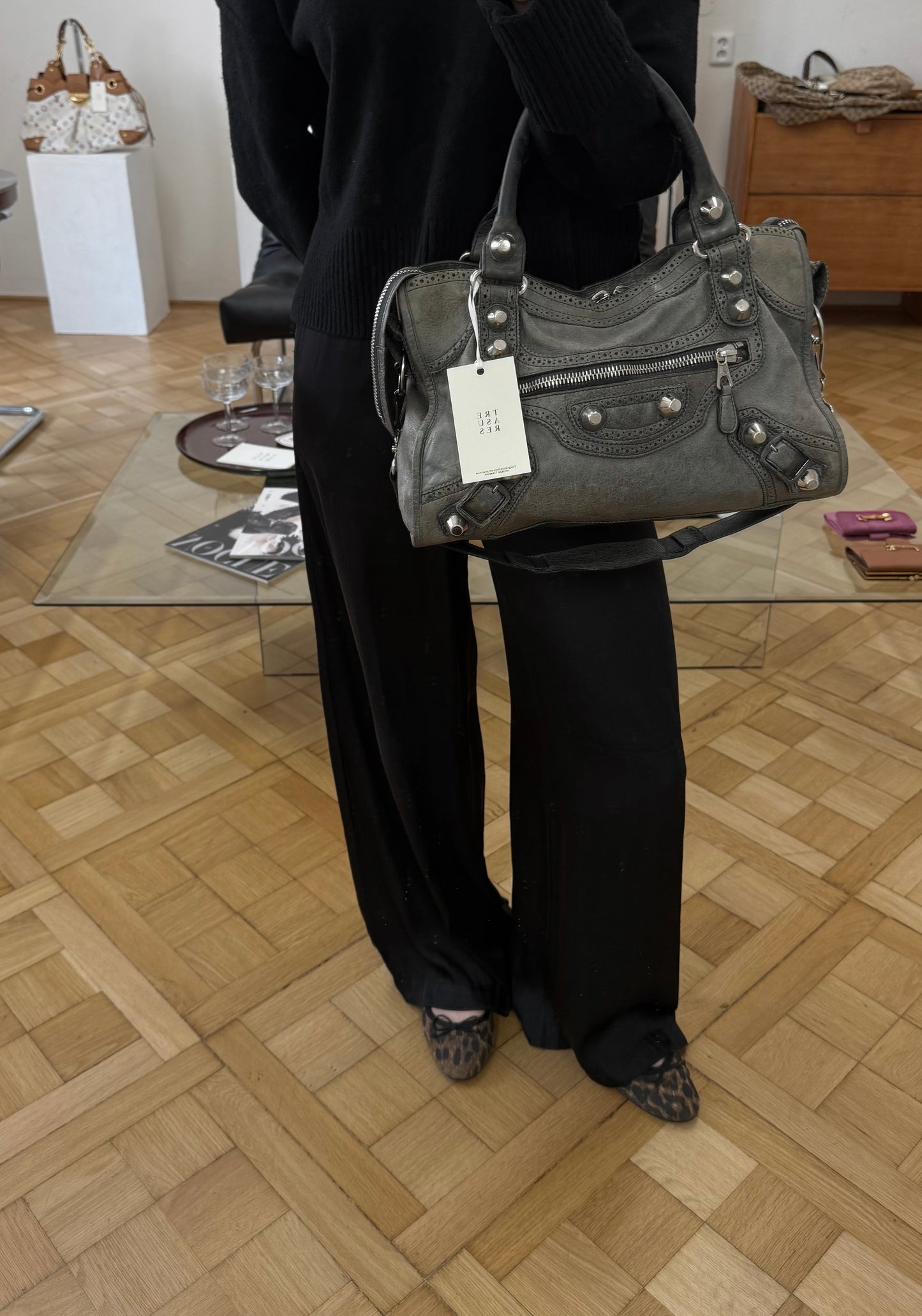 BALENCIAGA CITY BAG GREY-GREEN